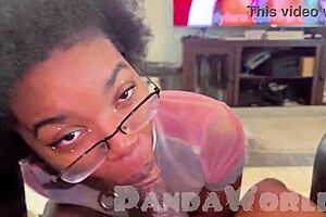 Mmff double bbc blowjob with dark skin ebony deepthroat goat and light skin blonde slut moaning loudly