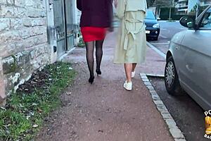 Kelly and Pam, two busty women, share a big cock