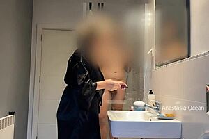 i caught my husband jerking on my stepmom in bathroom and joined them