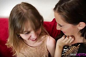 Blonde MILF Ashlynn Taylor Tempts Petite Babysitter Lola Leda with Seduction.