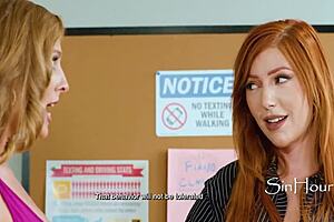 stepmom says, 'i'll stand up for your hardon,' baffling the teacher. lauren phillips and annie king ride elias cash in hardcore 3some.