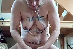 European Slave Bound In BDSM Humiliation At Master's Office With Toys