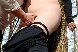 Slutty Milf Flashes in Forest for Bondage and Submission Play