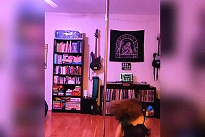 Black lingerie strip dance