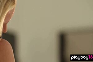 Classy blonde milf Jennifer Vaughn poses nude by the pool in high heels.