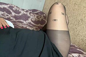 Horny Milf Stepmom in SEXY PANTYHOSE Drives Wild Desire!