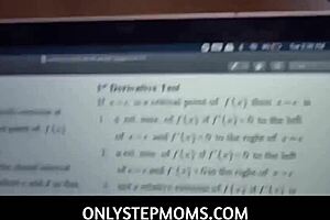 Big Tits Tattooed Stepmom Catches Stepson Johnny Masturbating During Exam Study Session.