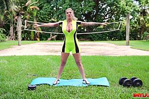 Stunning milf twerks hard for monster cock