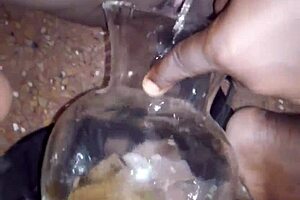 salty rain falls on a milf's shaved pussy