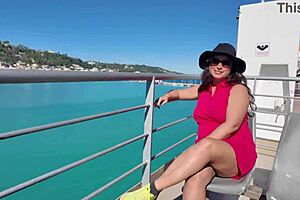 Stepmom flashing in public—reminds me of that wild vacation with stepson!