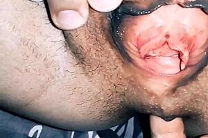 The mature wife's holes are opened hard and large in POV assfucking.