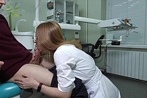 This hot dentist with glasses sucks cock and gets cum in mouth! 😍