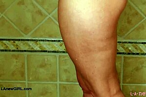 Aspiring teen model fresh from a steamy shower scene