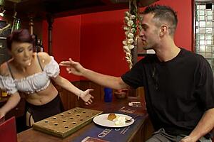 Blonde Milf Paige Fox Hops Counter to Fuck Customer with Blowjob