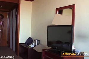 Look at this tight ebony milf in bikini at casting!