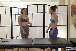 Petite Teen Professional Gives Sexy Redhead Milf A Sensual Massage Turning Into Fingering And Masturbation