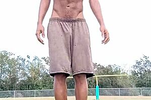 Is it good when uncle teaches pretty athletic cute black mature woman a homemade workout with father in law?