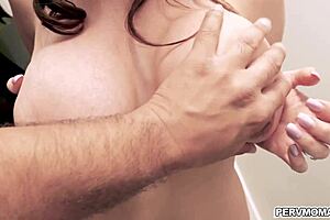 Hot stepmom ariella ferrera was mad at her stepson he knows know to calm her down by fucking her mature pussy while doing the laundry