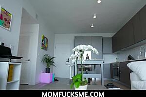 lexi luna, the furious stepmom, sucked her stepsons big hard cock and taught him to clean things