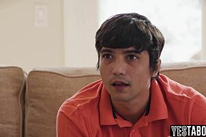 Big boobs milf stepmom motivates her horny teen 18+ stepson to get a job 😏