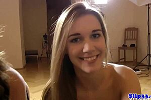 a euro teen has some threeway fun with an old man and a milf in a classy setting