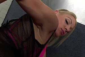 cindy behr moans as she gets fucked in fishnets