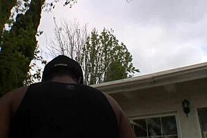 The blonde mom interacts with a big black character in a family setting.