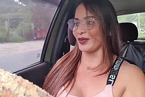 skinny blonde milf with fake tits fucks in high heels, cum on tits