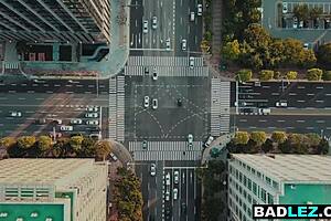 Petite milf gets rimmed and railed anally by blonde lesbian roommate with icy dildo