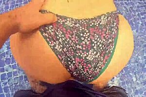 big ass in pink thong rides my cock