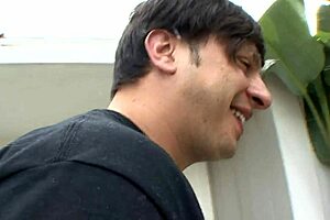 Horny brunette teen bends for anal fingering