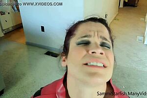 Hey, check this out - strait jacket facefuck gets rough and extreme. She takes it all with a messy facial!