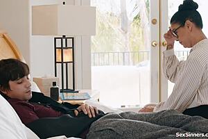 old asian teacher gives teen student a handjob in hardcore interracial blowjob scene