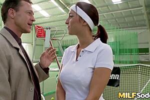 Hot Milf Lea Magic Takes Double Penetration on Tennis Court Hard.