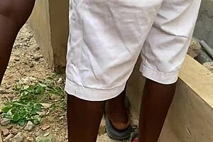 He shared a brief outdoor encounter with a shaved milf amateur bent over in homemade video