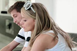 Pristine Edge, the MILF tutor, eagerly sucks her student's big cock