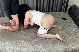 stepmom takes cock in her big ass and blows her stepson