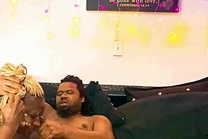 I gave a sloppy deepthroat to a big black cock and got a facial