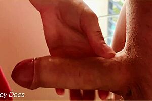 wife gives husband a blowjob and lets him cum on her face in their homemade milf scene