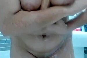 pakistani stepmom in bathroom, what are you up to with that dildo?