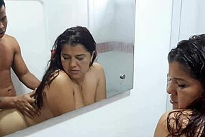 Colombian Beauty Titty Fucks In Shower With Big Tits!