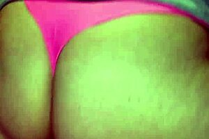 big ass in pink thong rides cock hard