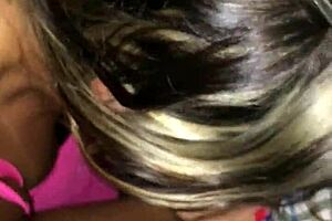 Mature blonde sucks young cock