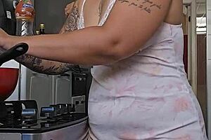 Pregnant Mature Shows Off Big Ass Seductively