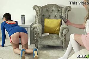 lesbian grandma and teen gabie cum together