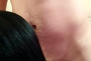 Girlfriend gives deepthroat blowjob and swallows cum