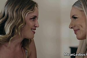 sexy blonde lesbian milf seduced for wet fuck by curly teen bunny madison charlie forde