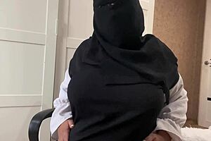 Arab Stepmom Guides Me with Hot Jerk Off Instructions on Camera