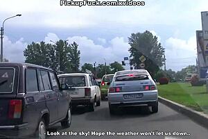 I picked up a young 18+ horny girl for outdoor public car sex in reality