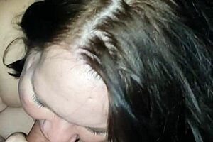 Pregnant milf gives blowjob